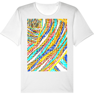 T-Shirt aus Bio-Baumwolle - Imaginer Live Here And Now Colorful